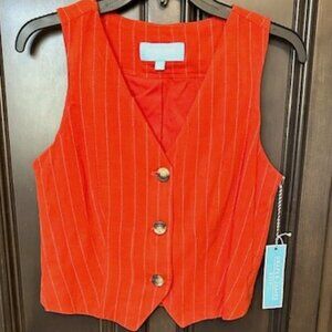 Draper James RSVP Sleeveless Red White Suit Vest